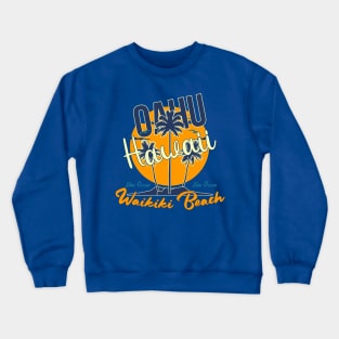 Oahu Hawaii Waikiki Beach Crewneck Sweatshirt